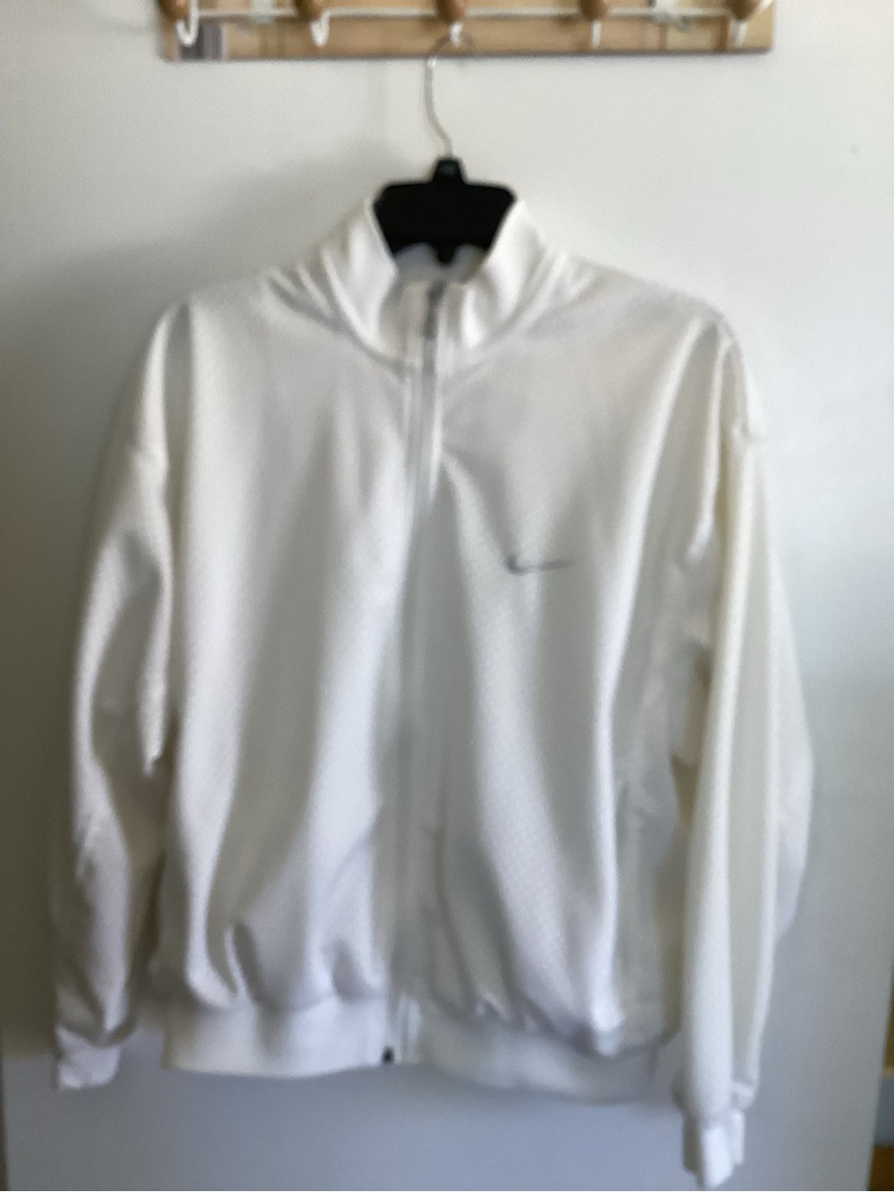 Nike White Full-Zip Athletic Track Suit. Large